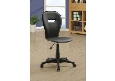 OFFICE CHAIR - BLACK LEATHER-LOOK FABRIC